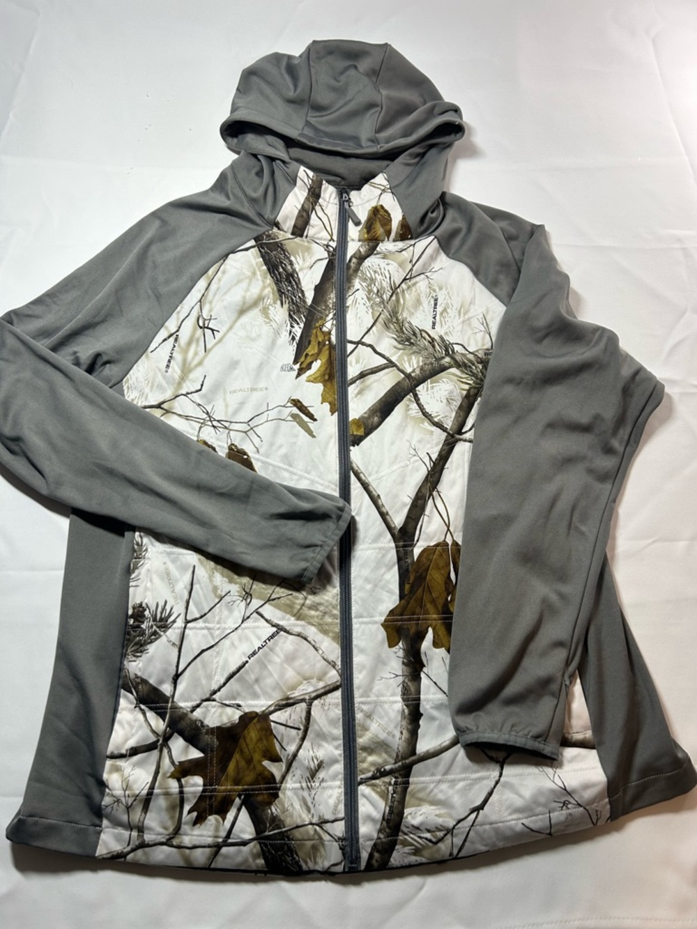 NorthCrest Gray Jacket Label with Orange Outdoor Text